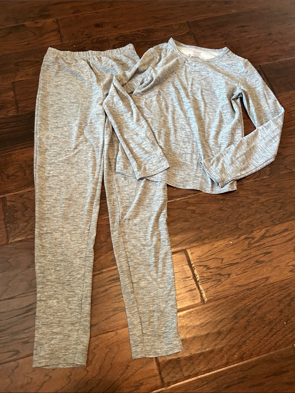 Hanes Heather Gray Loungewear Set - Long Sleeve Top & Pants